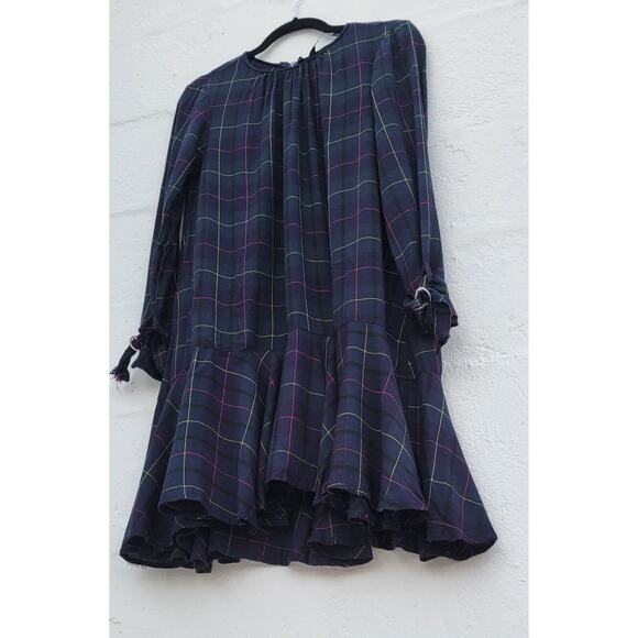 Zara Basic Plaid Mini Dress Oversized Preppy Size Med - Picture 4 of 6